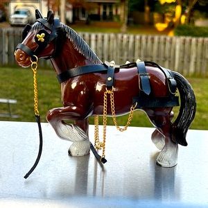 Vintage Hard plastic CLYDESDALE HORSE collectible